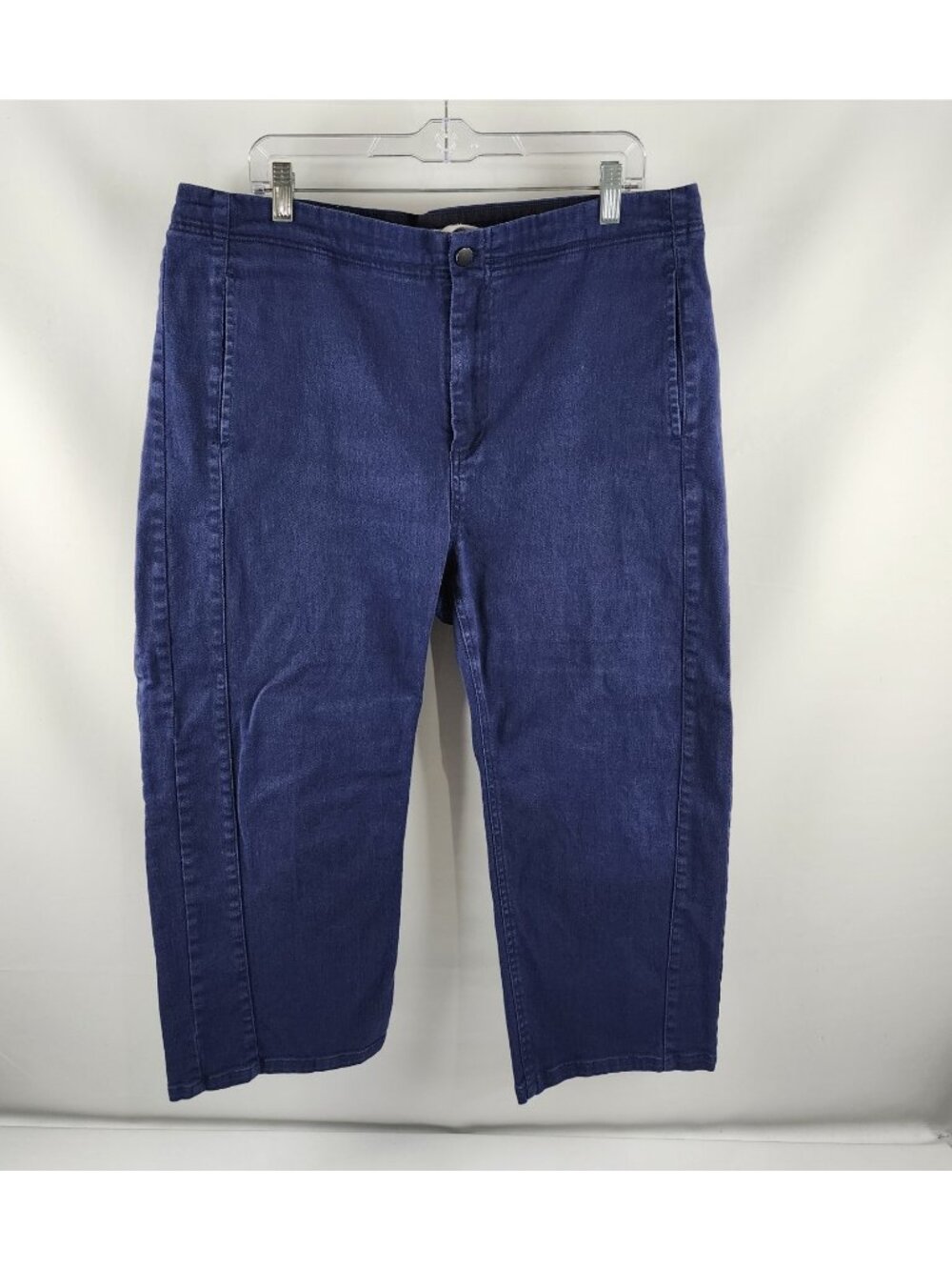 Roucha Pants Womens Size C (38x22) Blue Cropped Drawstring Denim Pant